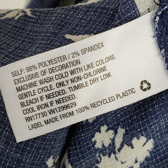 Xhilaration Top size XS Blue Floral Open Front - Picture 6 of 7